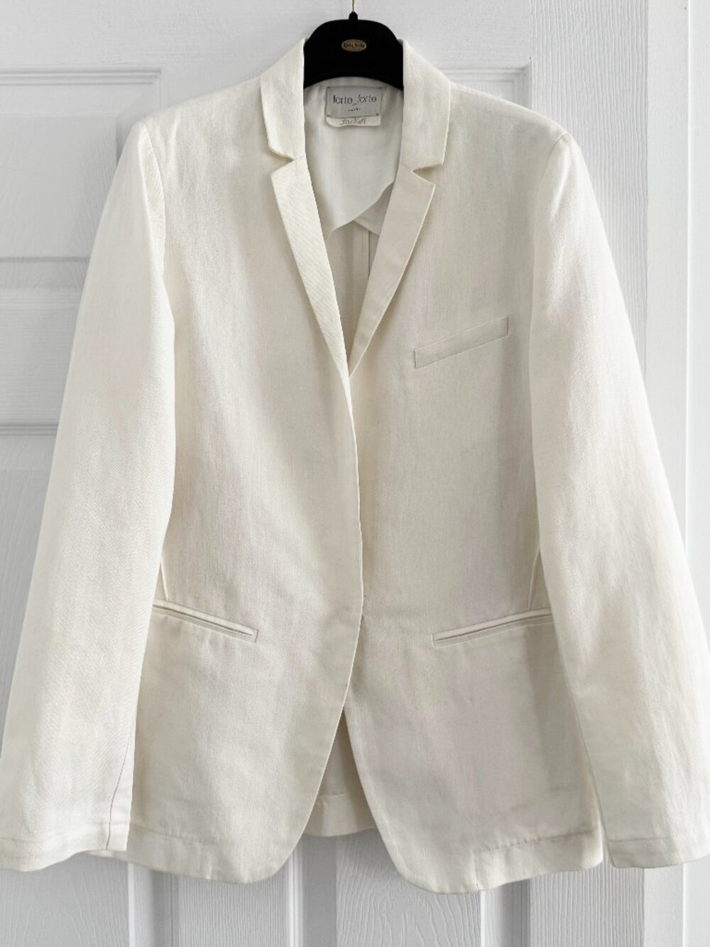 Forte_Forte Cotton/Linen Blazer in Soft White, size "II" (Fits like a US 4/6)